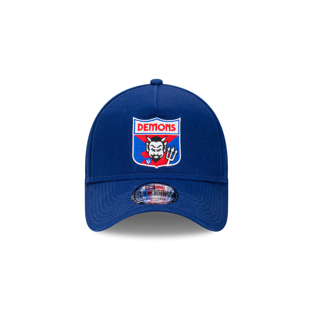 Melbourne Demons Hat - Blue Retro 9Forty A-Frame AFL Snapback Cap - New Era
